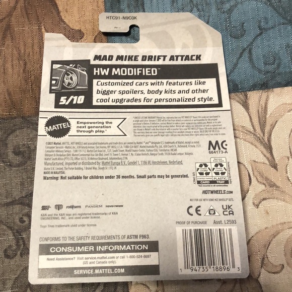 🛍️5/$20🛍️BNIB HOTWHEELS Mad Mike “Drift Attack”. - Picture 3 of 3